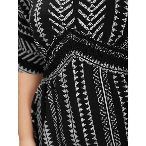 Size 14 - 16  • 1X • BloomChic  Aztec Print  • Bandana Print High Low Hem Blouse - Picture 6 of 9